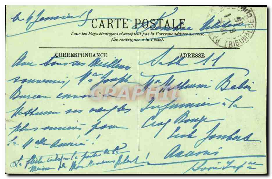 Paris CPA Hotel de Castries 14 quai de Bethune — Verso