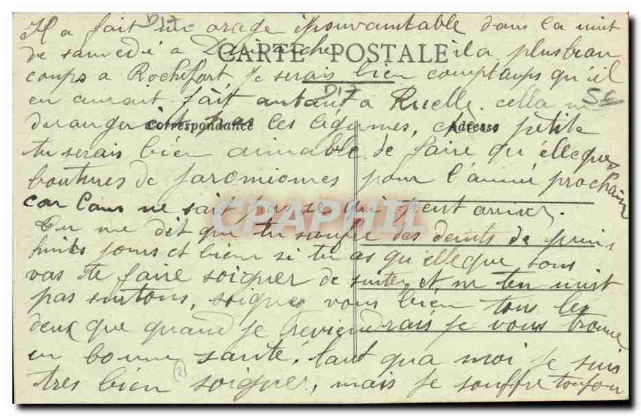 Rochefort sur Mer CPA Hopital de la marine — Back