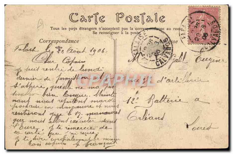 CPA Falaise Caserne Dumont D'urville — Rückseite