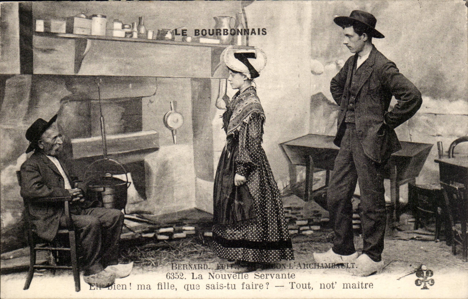 CPA LE Bourbonnais La nouvelle servante (folklore)