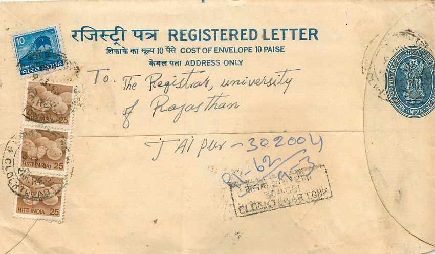 Inde India Entier Postal Stationary Tigre Tiger Train