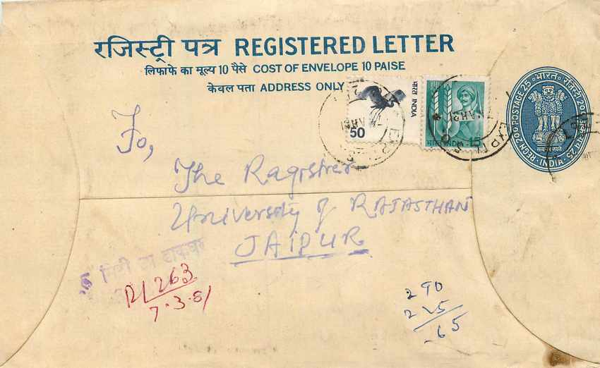 Inde India Entier Postal Stationary Tigre Tiger 
