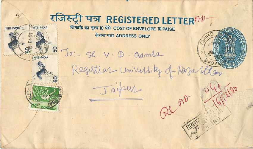 Inde India Entier Postal Stationary Tigre Tiger 
