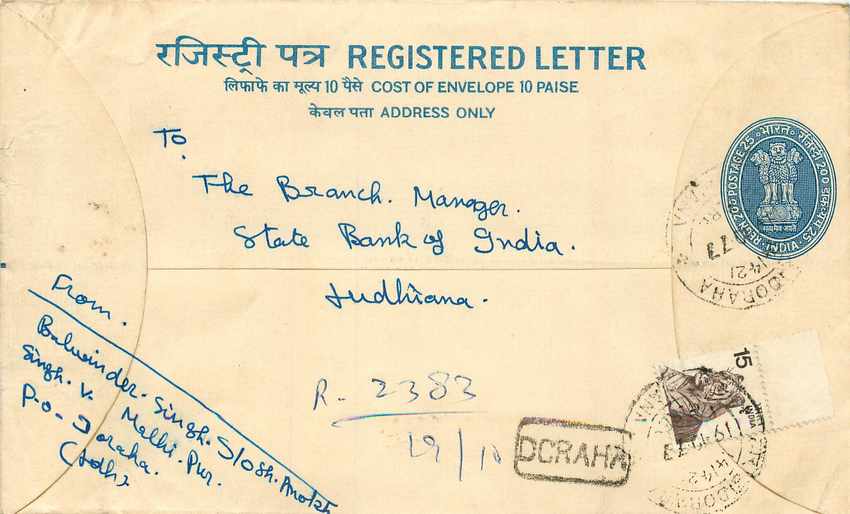 Inde India Entier Postal Stationary Tigre Tiger 
