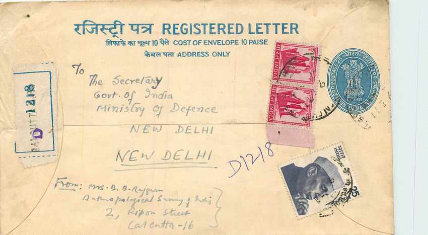Inde India Entier Postal Stationary Tigre Tiger Nehru