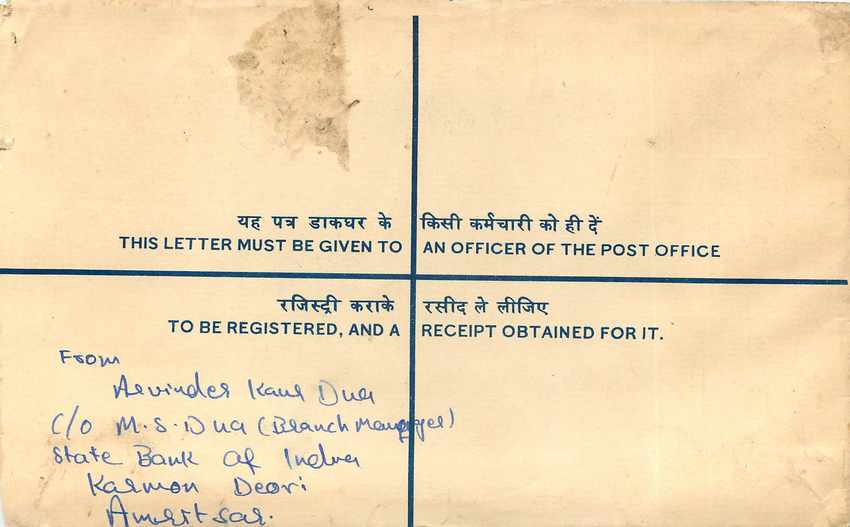 Inde India Entier Postal Stationary Tigre Tiger Nehru — Verso