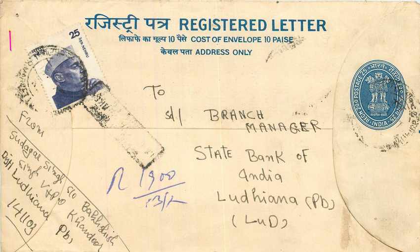 Inde India Entier Postal Stationary Tigre Tiger Nehru