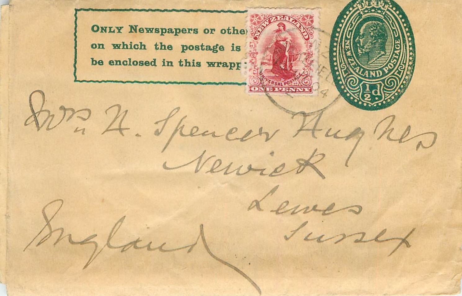 New Zealand Entier Postal Stationary Auckland 1904