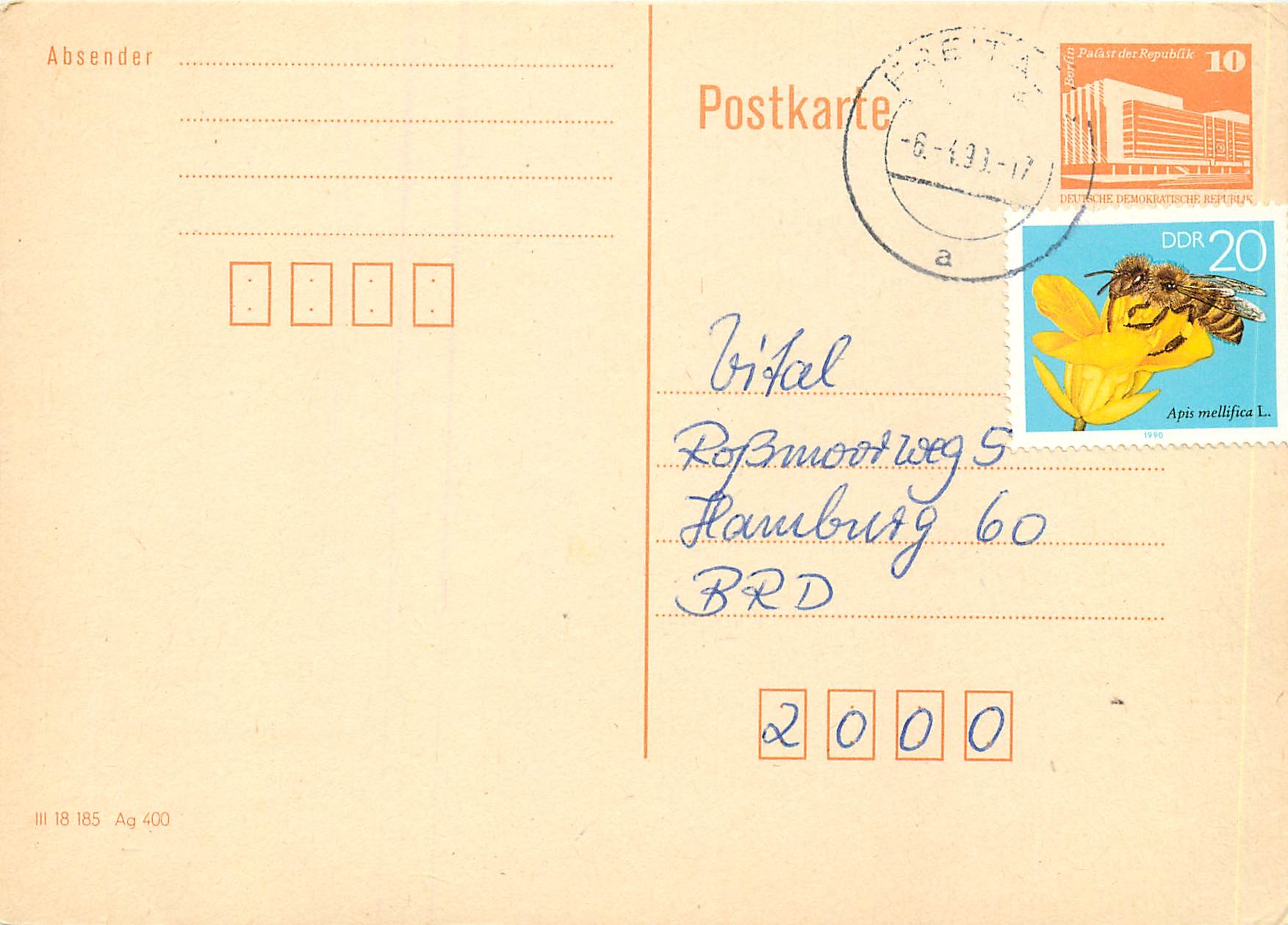 Allemagne DDR Entier Postal Postal Stationary 