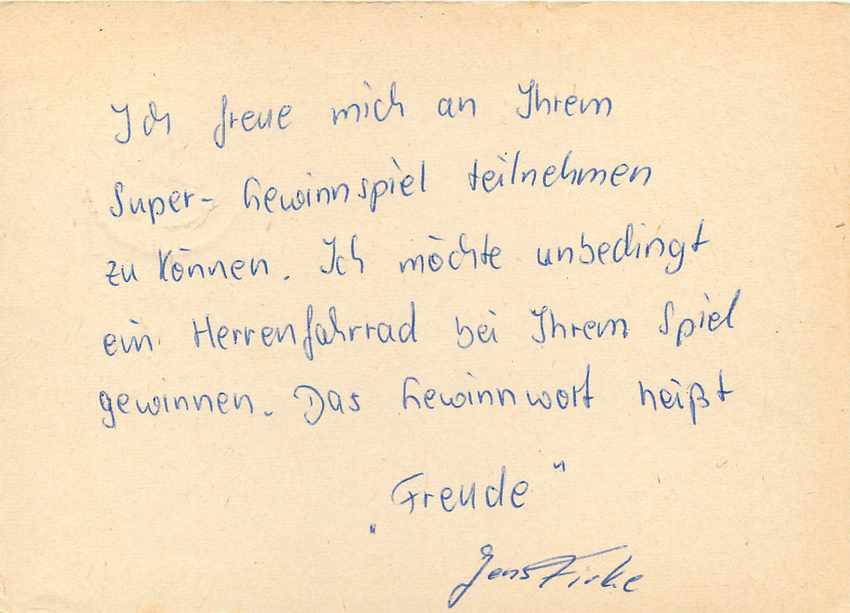 Allemagne DDR Entier Postal Postal Stationary  — Rückseite