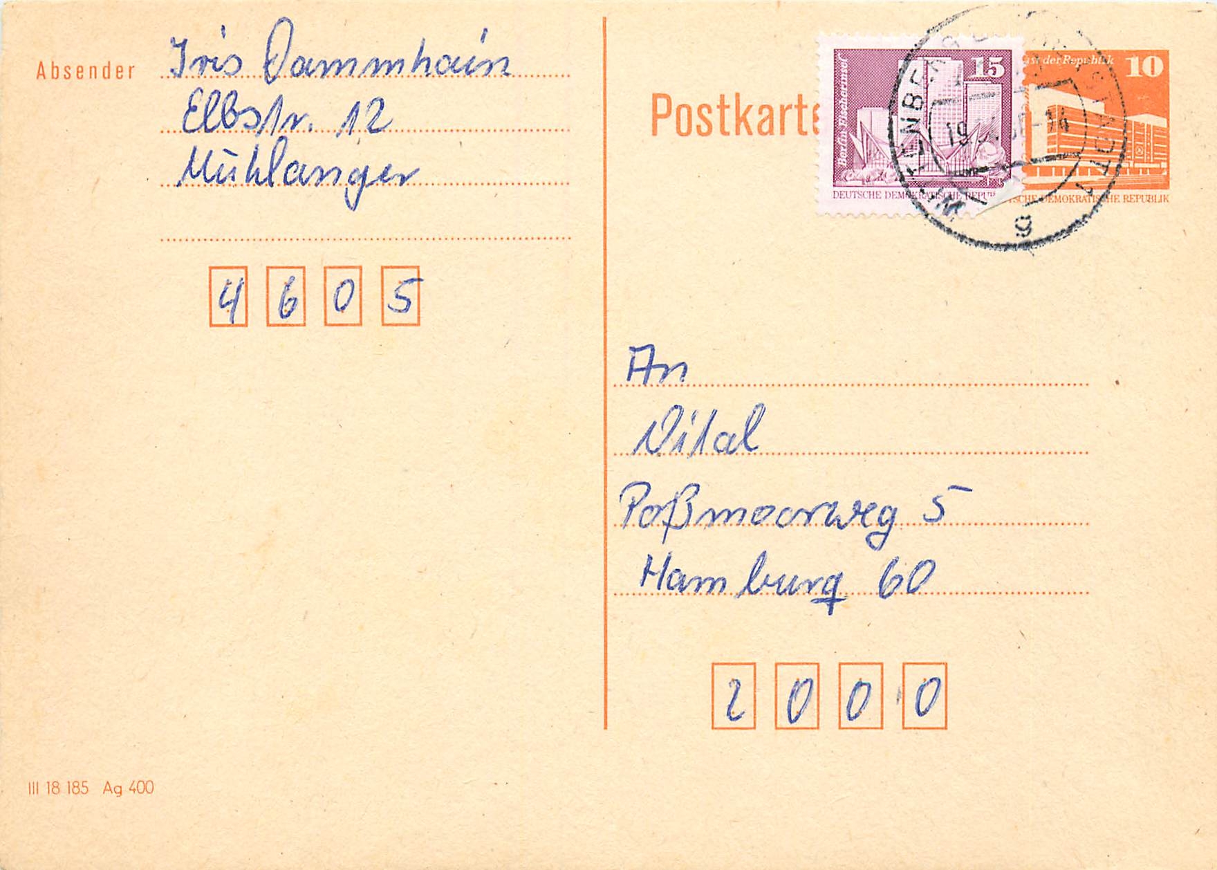 Allemagne DDR Entier Postal Postal Stationary 