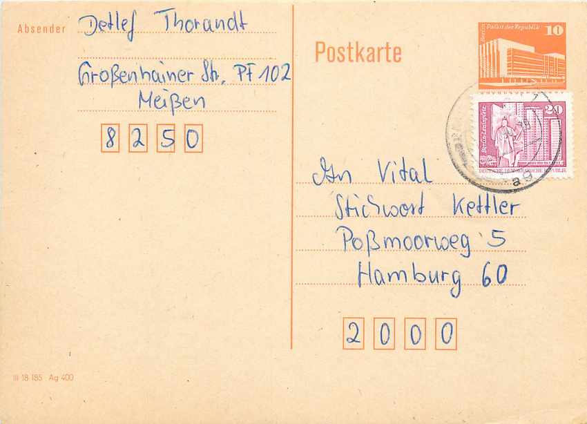 Allemagne DDR Entier Postal Postal Stationary 