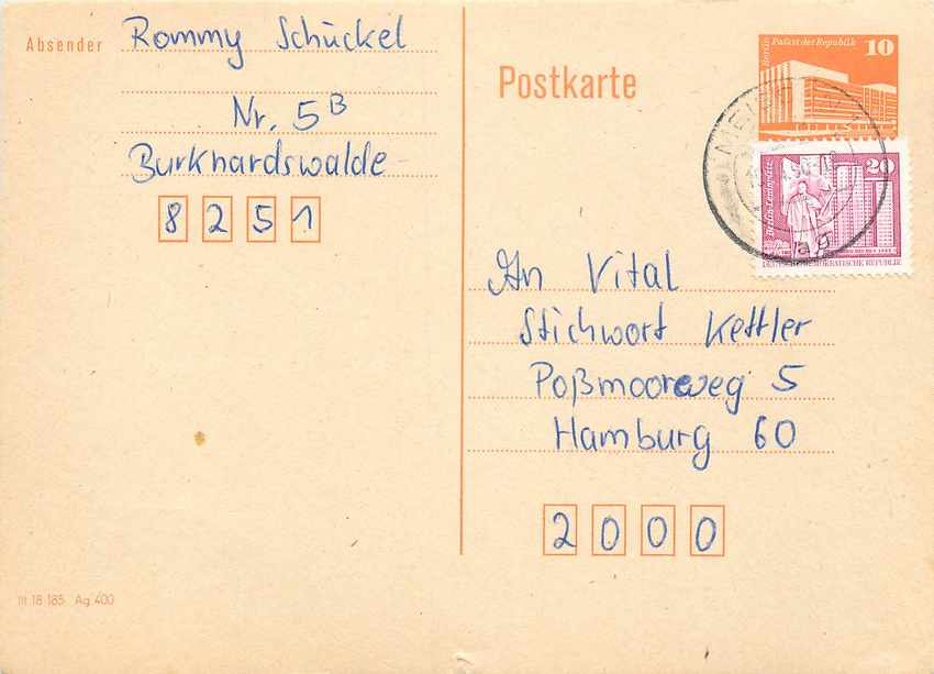 Allemagne DDR Entier Postal Postal Stationary 