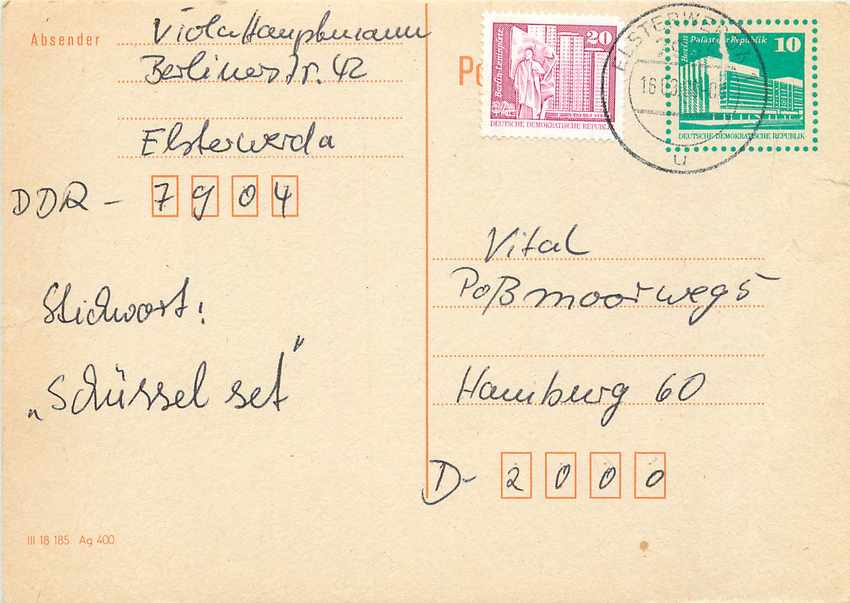Allemagne DDR Entier Postal Postal Stationary 