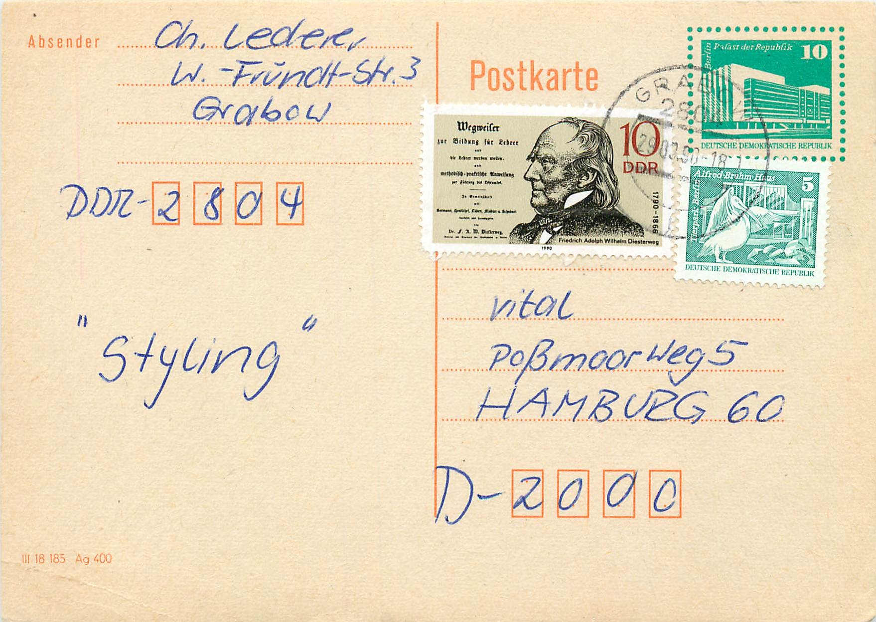 Allemagne DDR Entier Postal Postal Stationary 