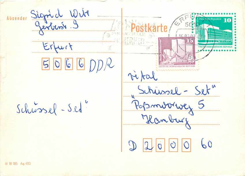 Allemagne DDR Entier Postal Postal Stationary 