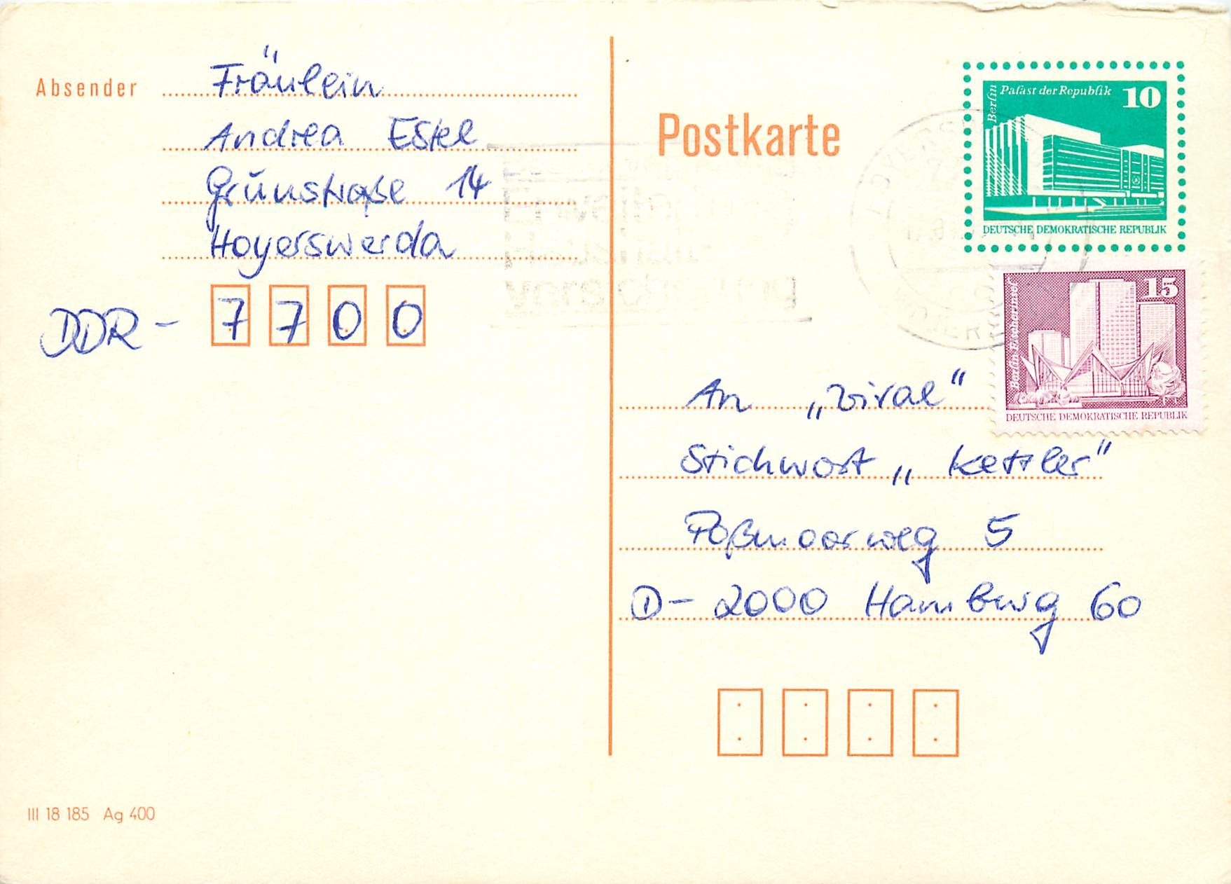 Allemagne DDR Entier Postal Postal Stationary 