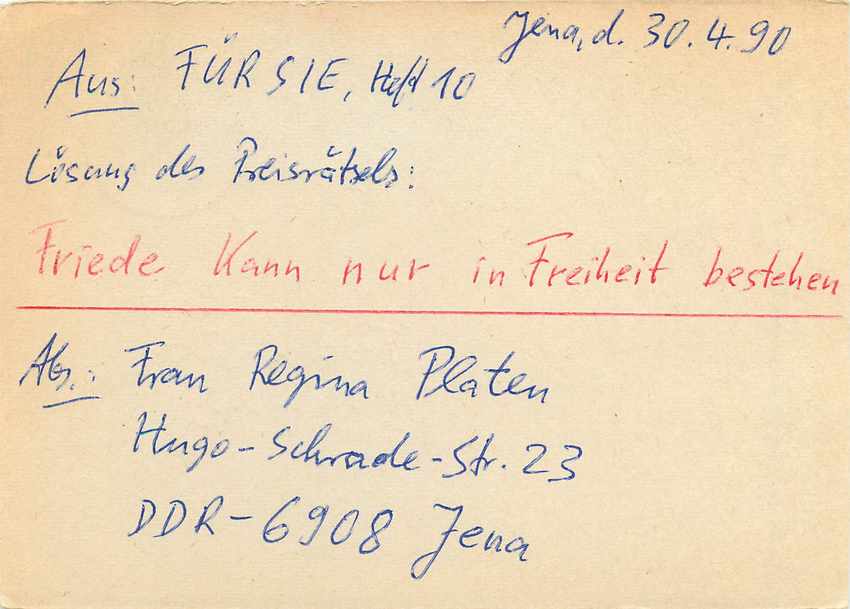 Allemagne DDR Entier Postal Postal Stationary  — Rückseite