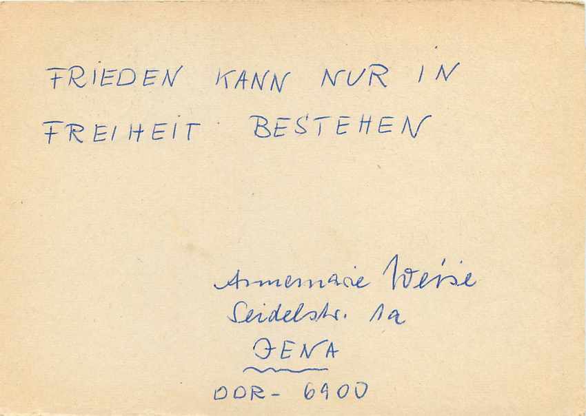 Allemagne DDR Entier Postal Postal Stationary  — Rückseite