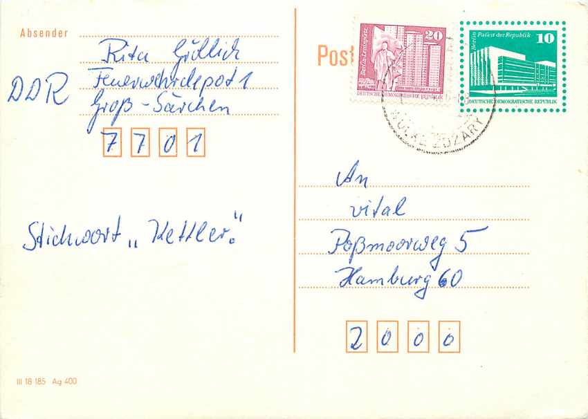 Allemagne DDR Entier Postal Postal Stationary 
