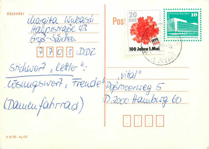 Allemagne DDR Entier Postal Postal Stationary 