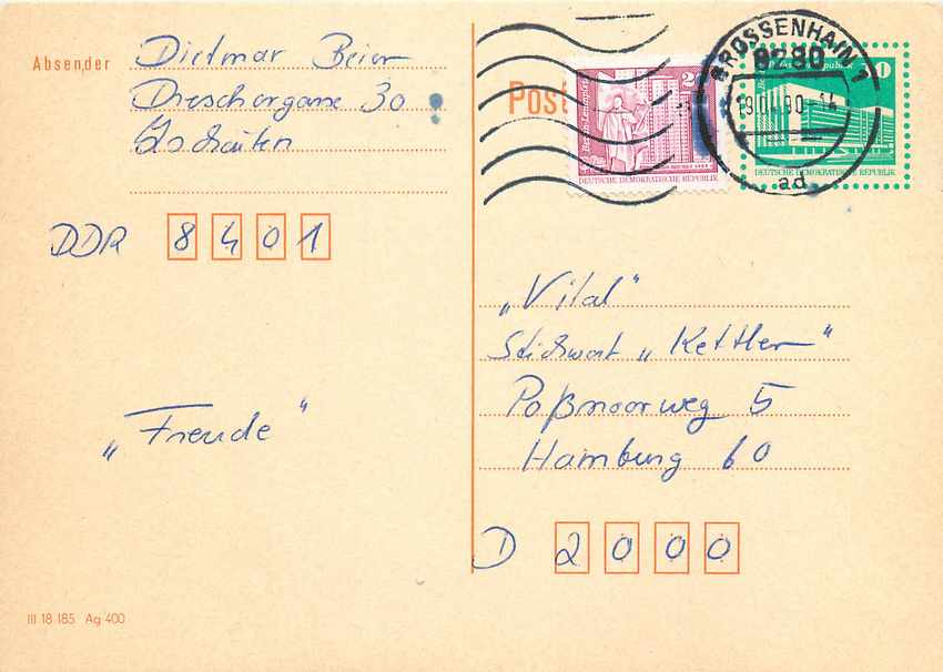 Allemagne DDR Entier Postal Postal Stationary 