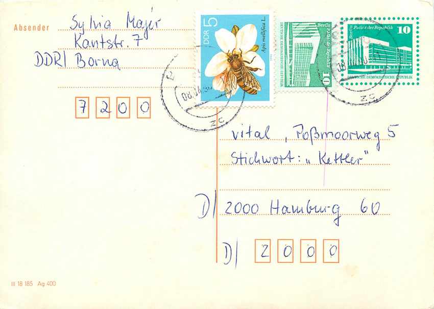 Allemagne DDR Entier Postal Postal Stationary Abeille