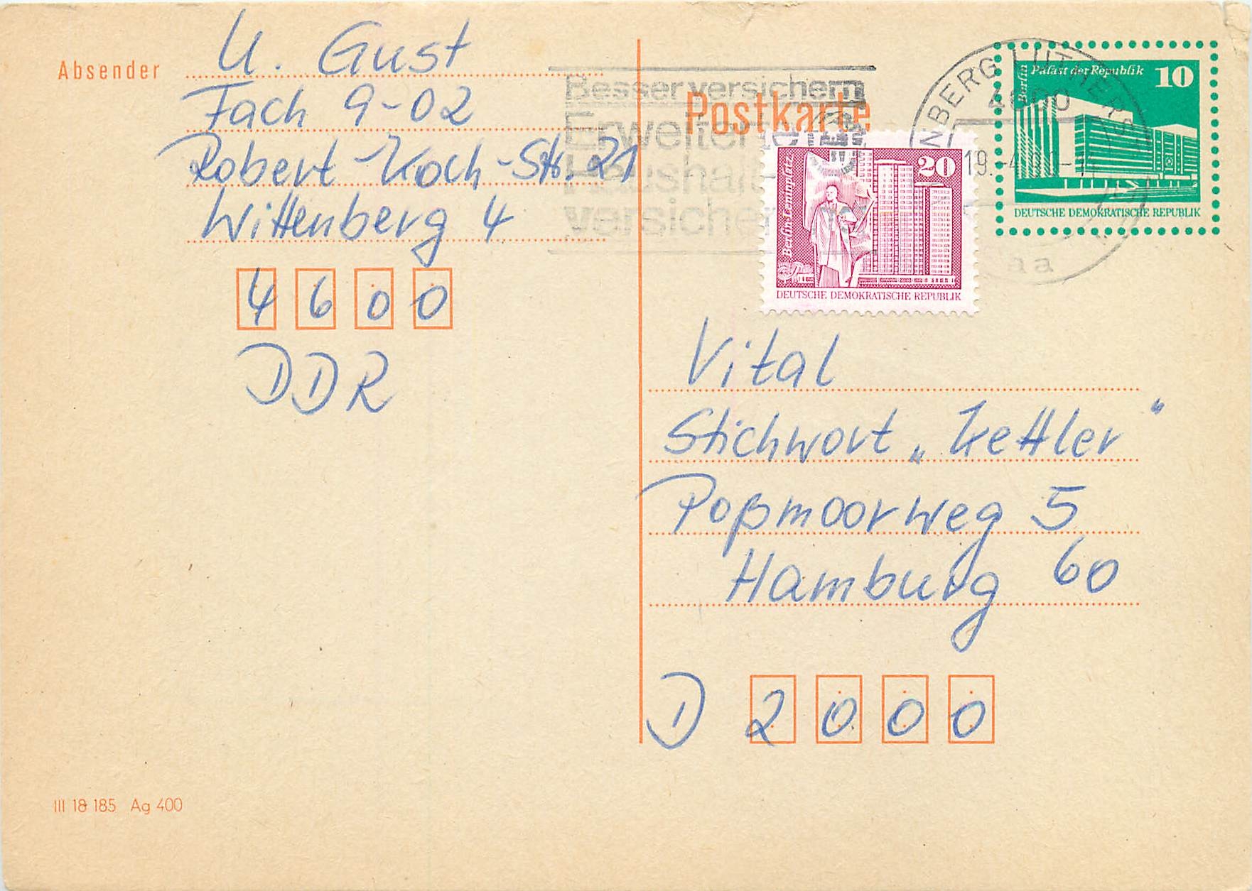 Allemagne DDR Entier Postal Postal Stationary 