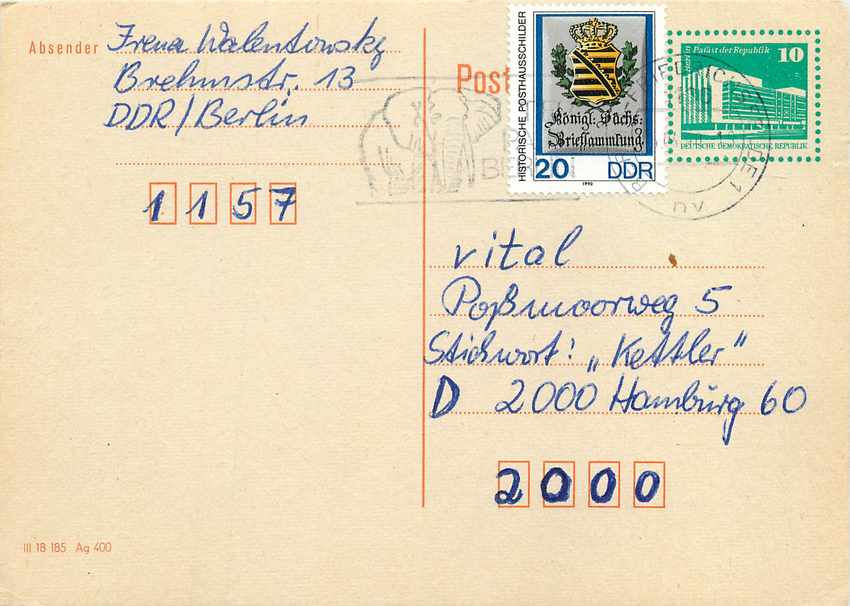 Allemagne DDR Entier Postal Postal Stationary 