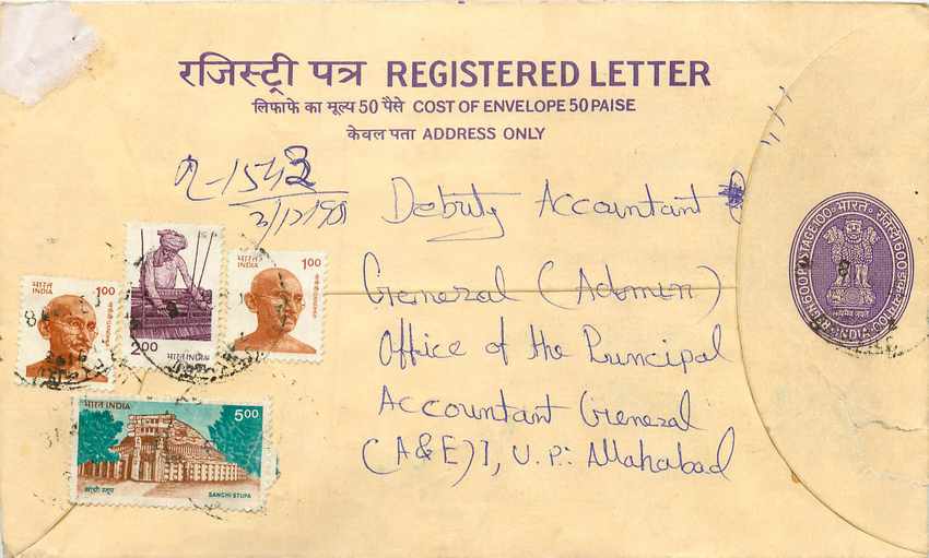 Inde India Entier Postal Stationary Tigre Tiger Gandhi
