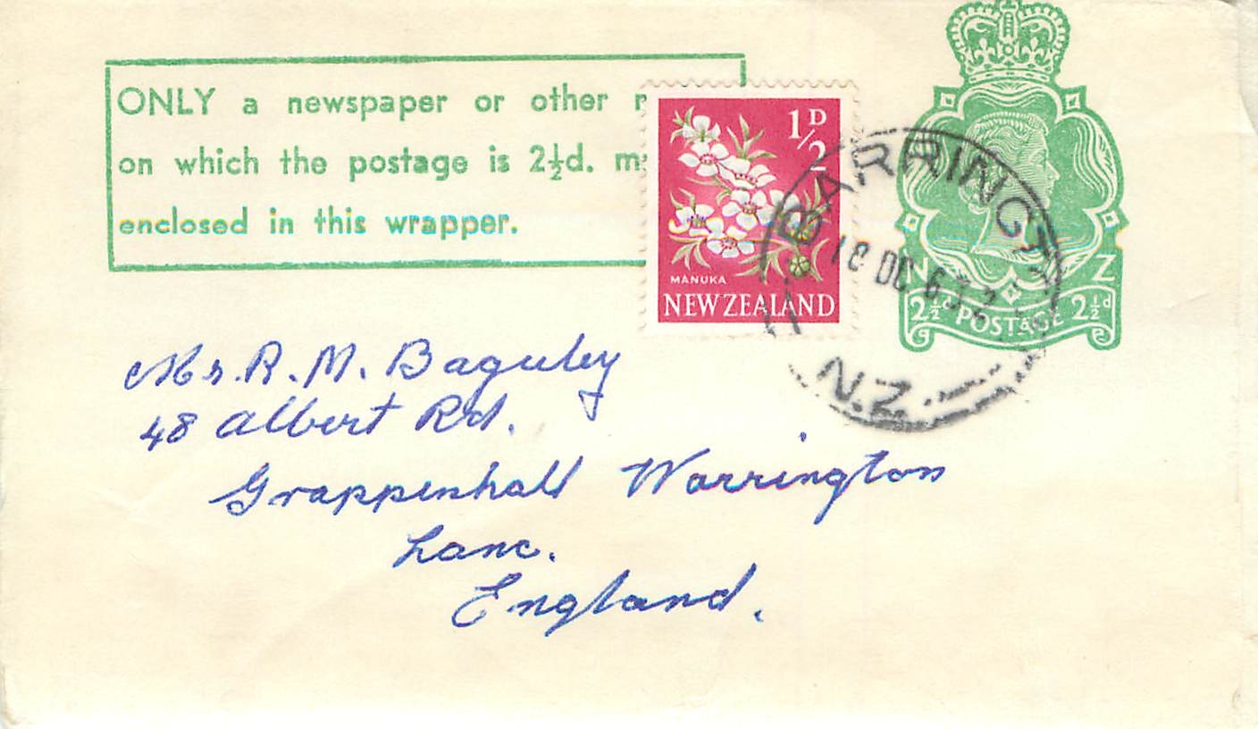 New Zealand Postal Stationary 2 1/2d 1963