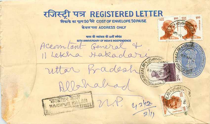 Inde India Entier Postal Stationary Tigre Tiger Gandhi