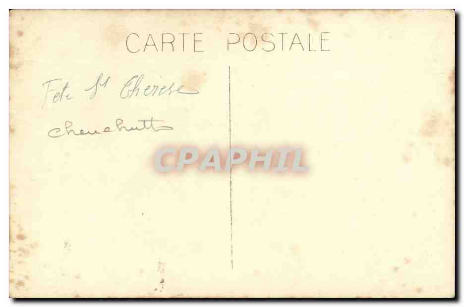 CARTE PHOTO Chenehutte les Tuffeaux Fete Ste Therese Eglise — Rückseite