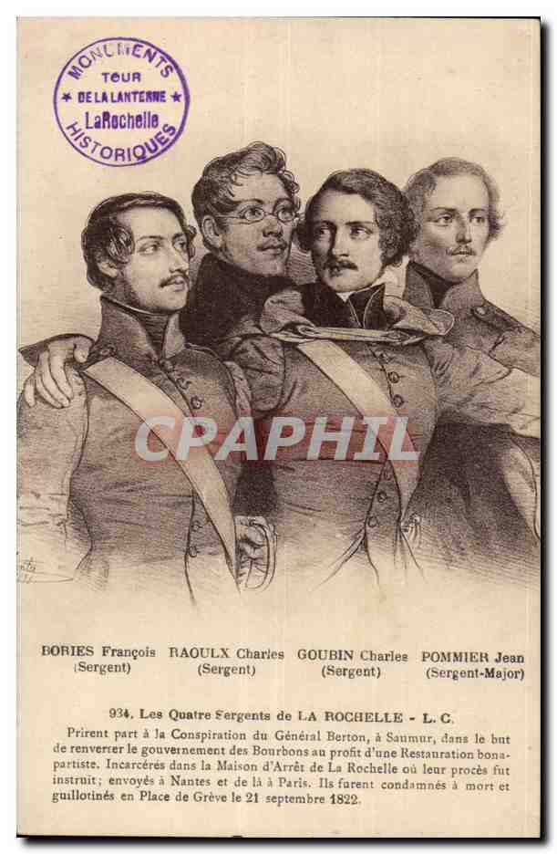 CPA Les quatre sergents de La Rochelle 