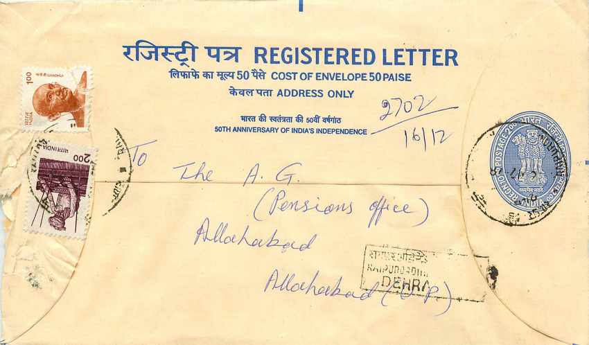 Inde India Entier Postal Stationary Tigre Tiger Gandhi