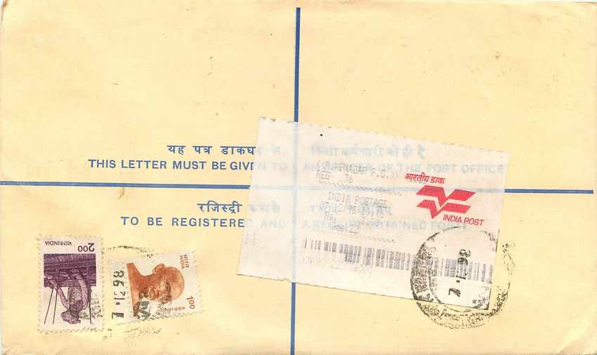 Inde India Entier Postal Stationary Tigre Tiger Gandhi — Rückseite