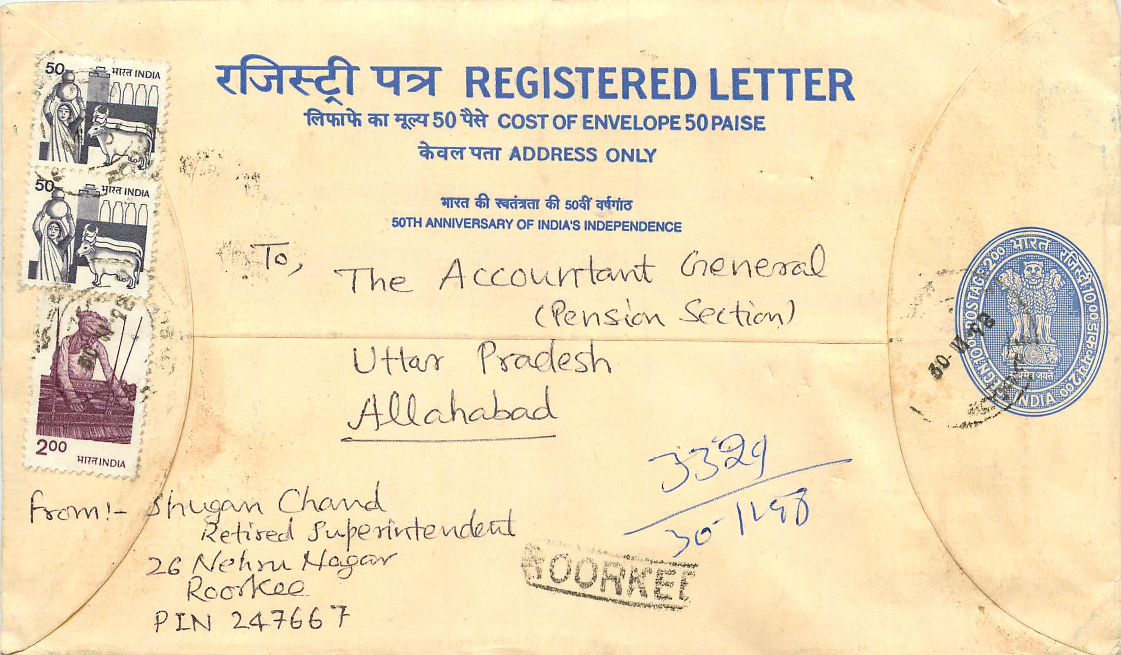 Inde India Entier Postal Stationary Tigre Tiger Gandhi