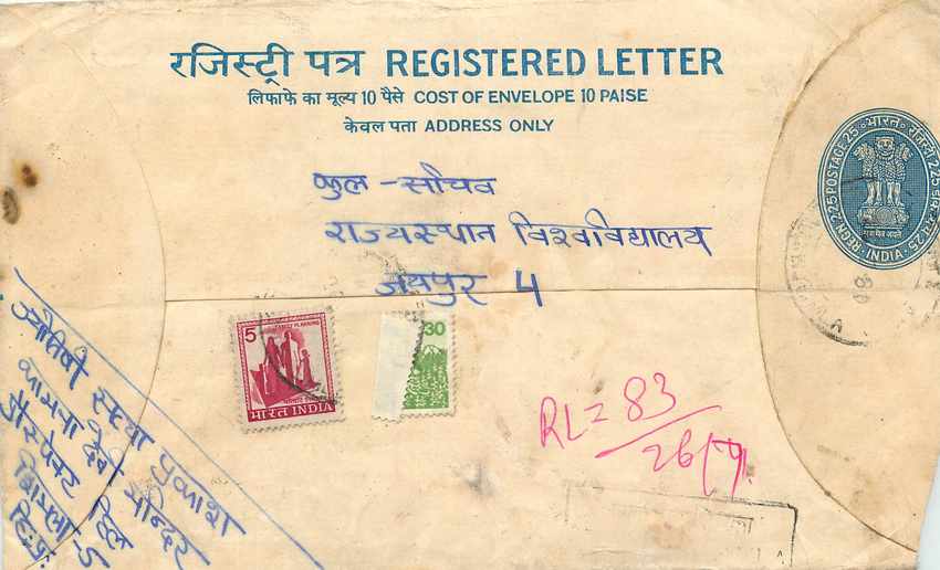 Inde India Entier Postal Stationary Tigre Tiger 