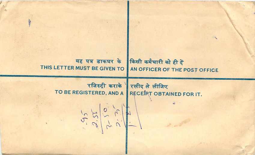 Inde India Entier Postal Stationary Tigre Tiger  — Rückseite