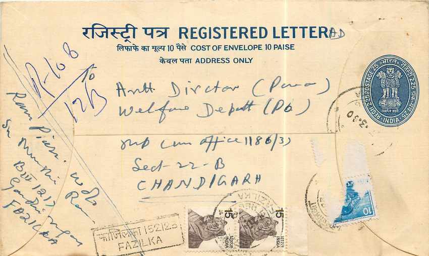 Inde India Entier Postal Stationary Tigre Tiger 