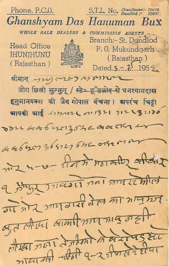 Inde India Entier Postal Stationary  — Verso