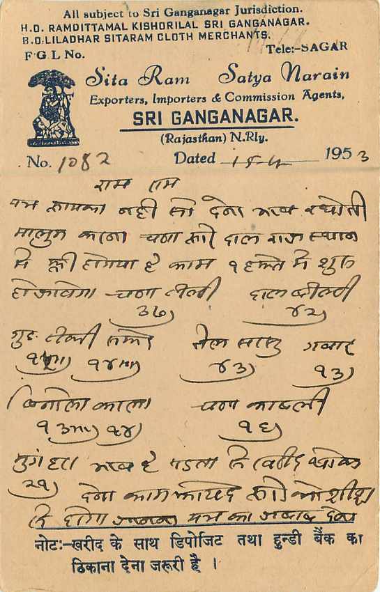 Inde India Entier Postal Stationary  — Verso