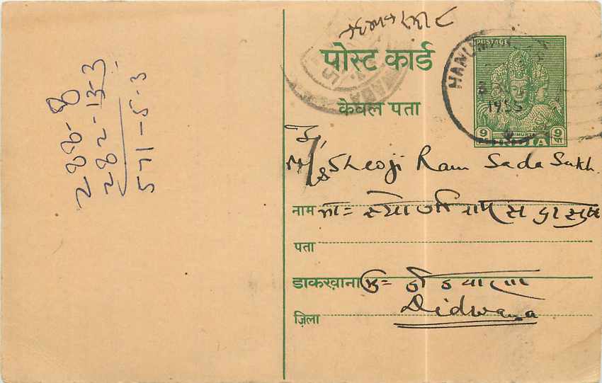 Inde India Entier Postal Stationary 