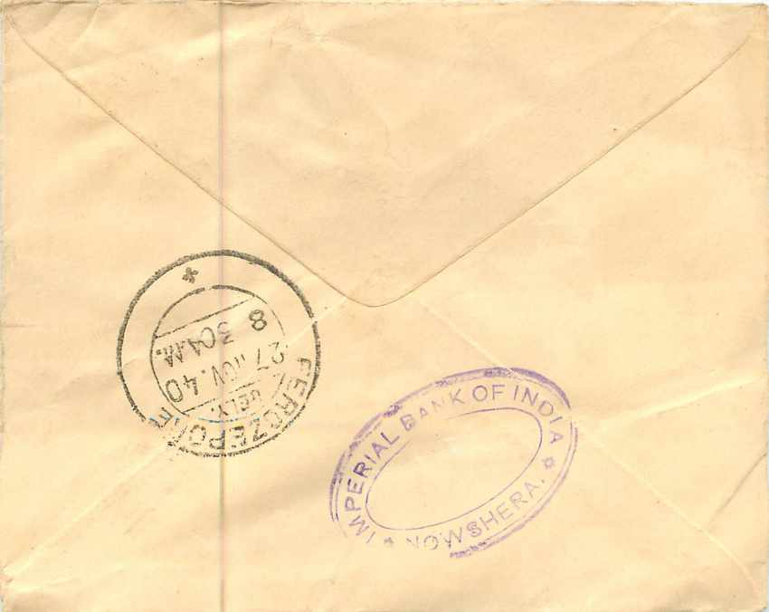 Inde India Entier Postal Stationary  — Verso