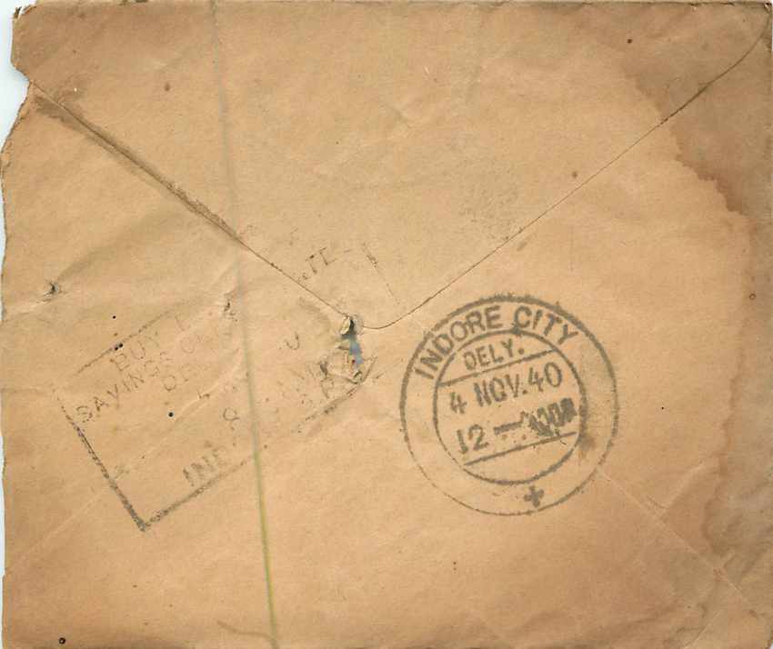 Inde India Entier Postal Stationary  — Rückseite