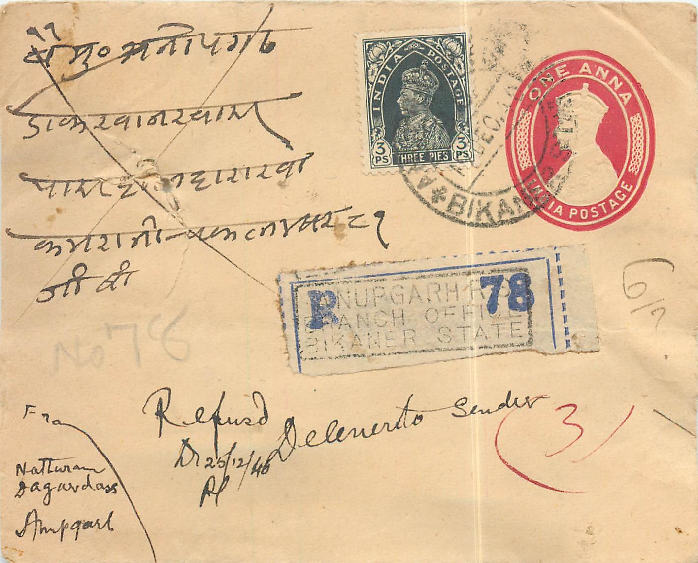 Inde India Entier Postal Stationary 