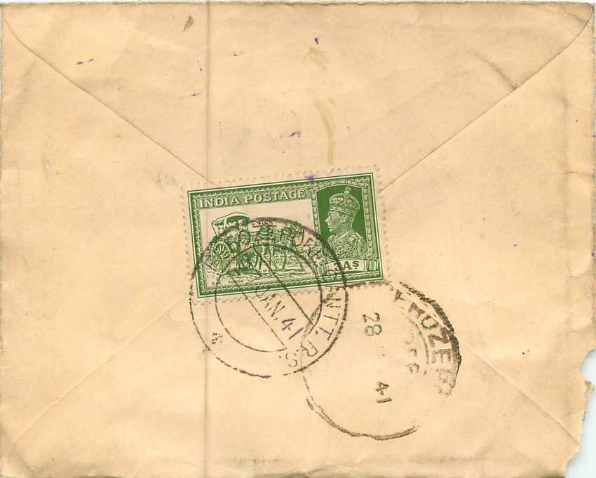 Inde India Entier Postal Stationary  — Rückseite