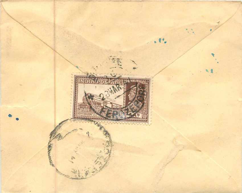 Inde India Entier Postal Stationary  — Rückseite