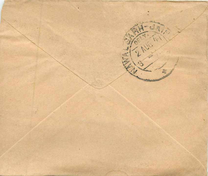 Inde India Entier Postal Stationary  — Verso