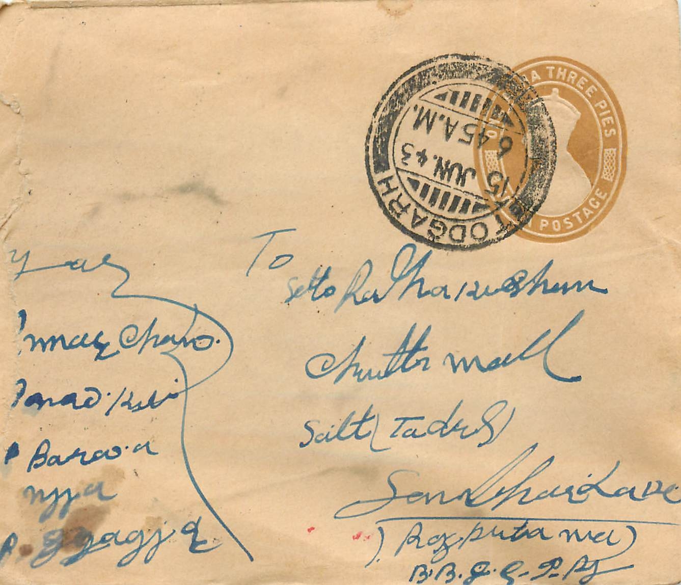 Inde India Entier Postal Stationary 